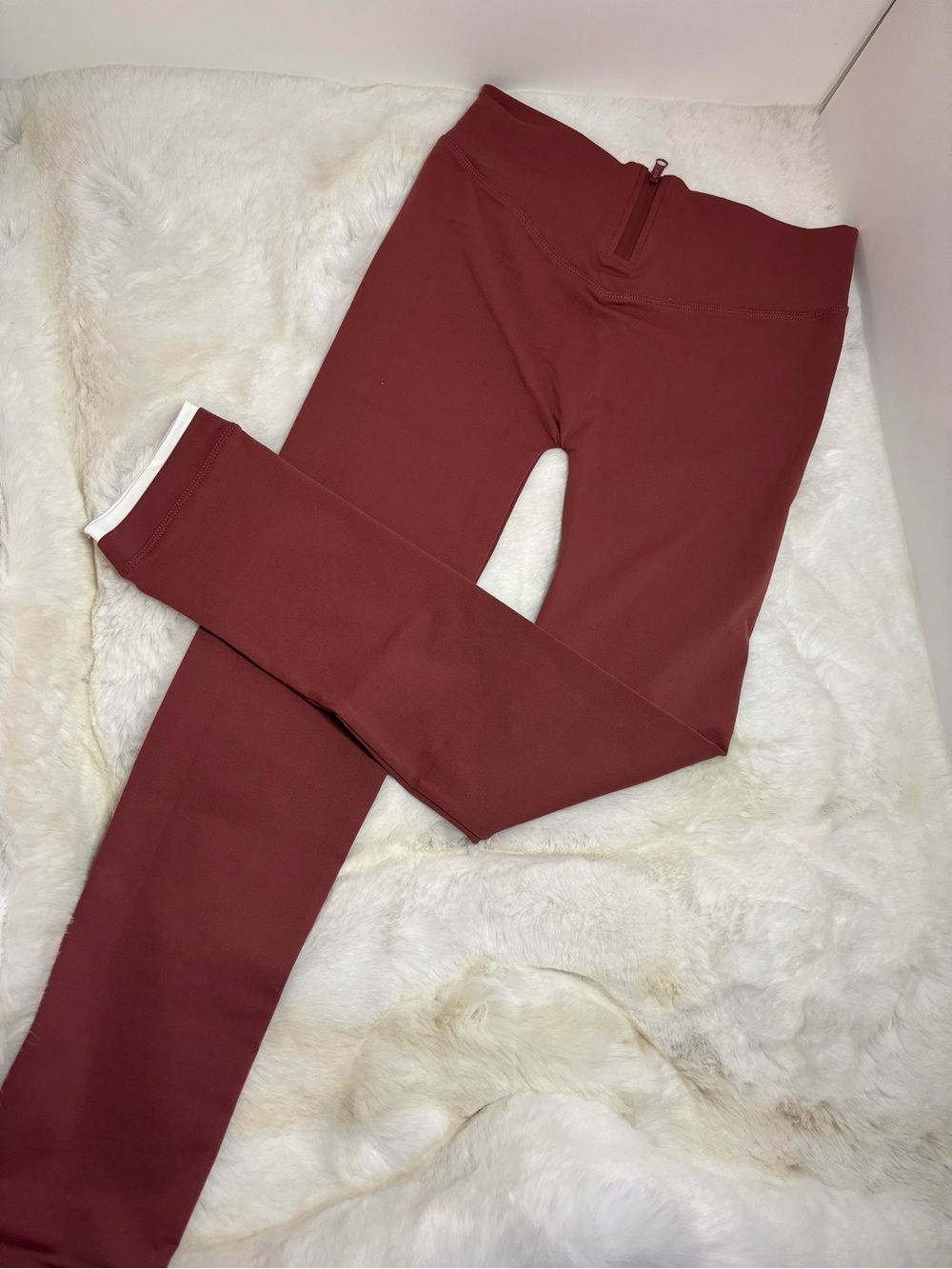 Zara Maroon Women's High-Rise Leggings